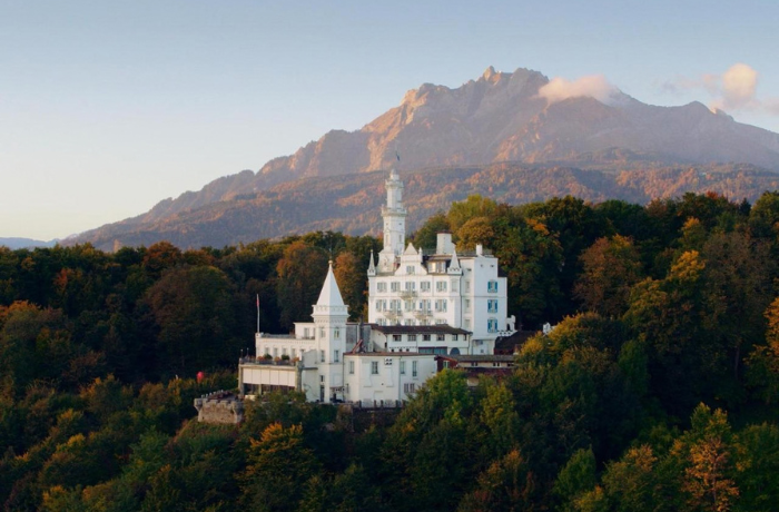 Blick auf das Hotel Château Gütsch