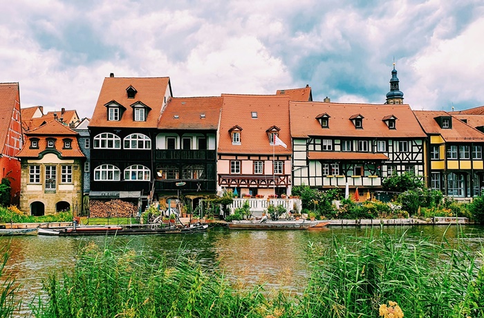 Bambergs historische Stadthäuser am Fluss