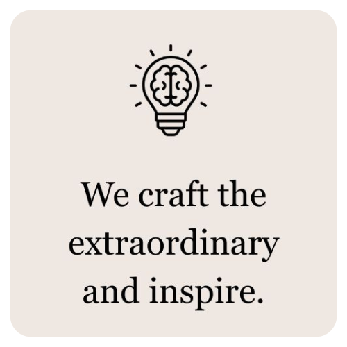 escapio's values: We craft the extraordinary and inspire.