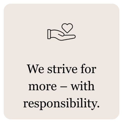escapio's values: We strive for more – with responsibility. 