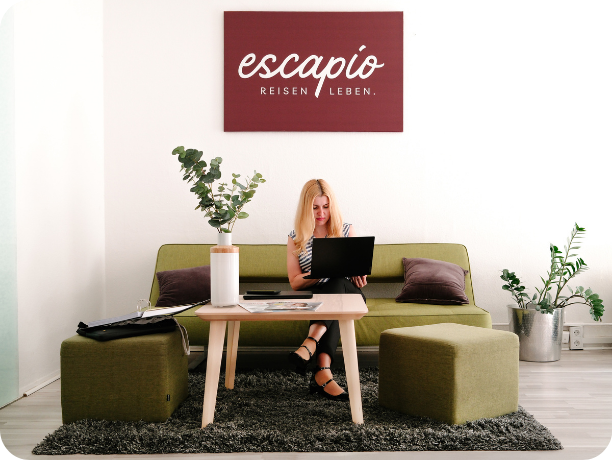 Das escapio Team freut sich auf den Kontakt mit seinen Kunden.