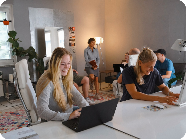 Das escapio Team am Arbeiten.